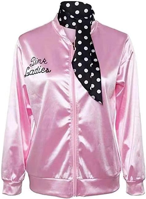 pink ladies jacket replica|Classic 1950s Women Lady Girls Satin Jacket with Spotted Neck .